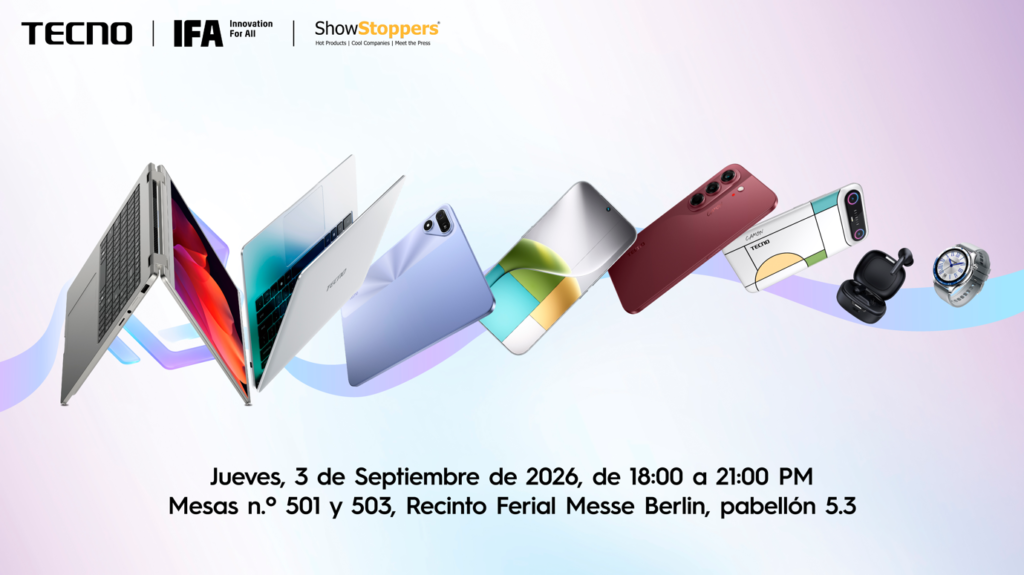 TECNO en IFA 2026: Pantalla 0 mm, Laptops 360 y Lamborghini